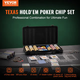 Card Games: VEVOR Poker Chip Set, 300-Piece Poker Set, Complete Poker Playing Game Set with Carrying  Case, Heavyweight 14 Gram Casino Clay Chips, Cards, Buttons and Dices, for Texas Hold'em, Blackjack, Gambling