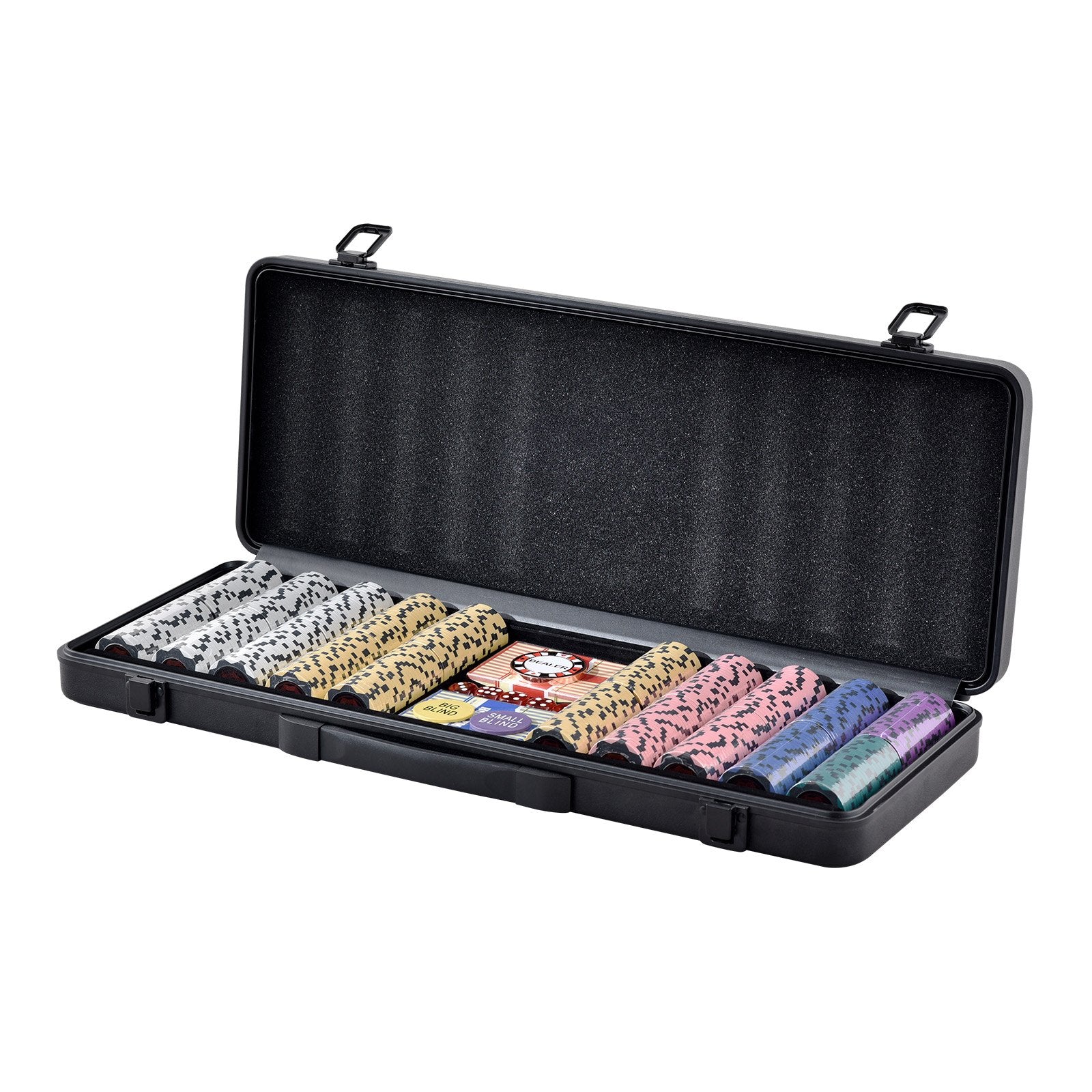 Card Games: VEVOR Poker Chip Set, 500-Piece Poker Set, Complete Poker Playing Game Set with Carrying  Case, Heavyweight 14 Gram Casino Clay Chips, Cards, Buttons and Dices, for Texas Hold'em, Blackjack, Gambling