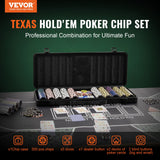 Card Games: VEVOR Poker Chip Set, 500-Piece Poker Set, Complete Poker Playing Game Set with Carrying  Case, Heavyweight 14 Gram Casino Clay Chips, Cards, Buttons and Dices, for Texas Hold'em, Blackjack, Gambling