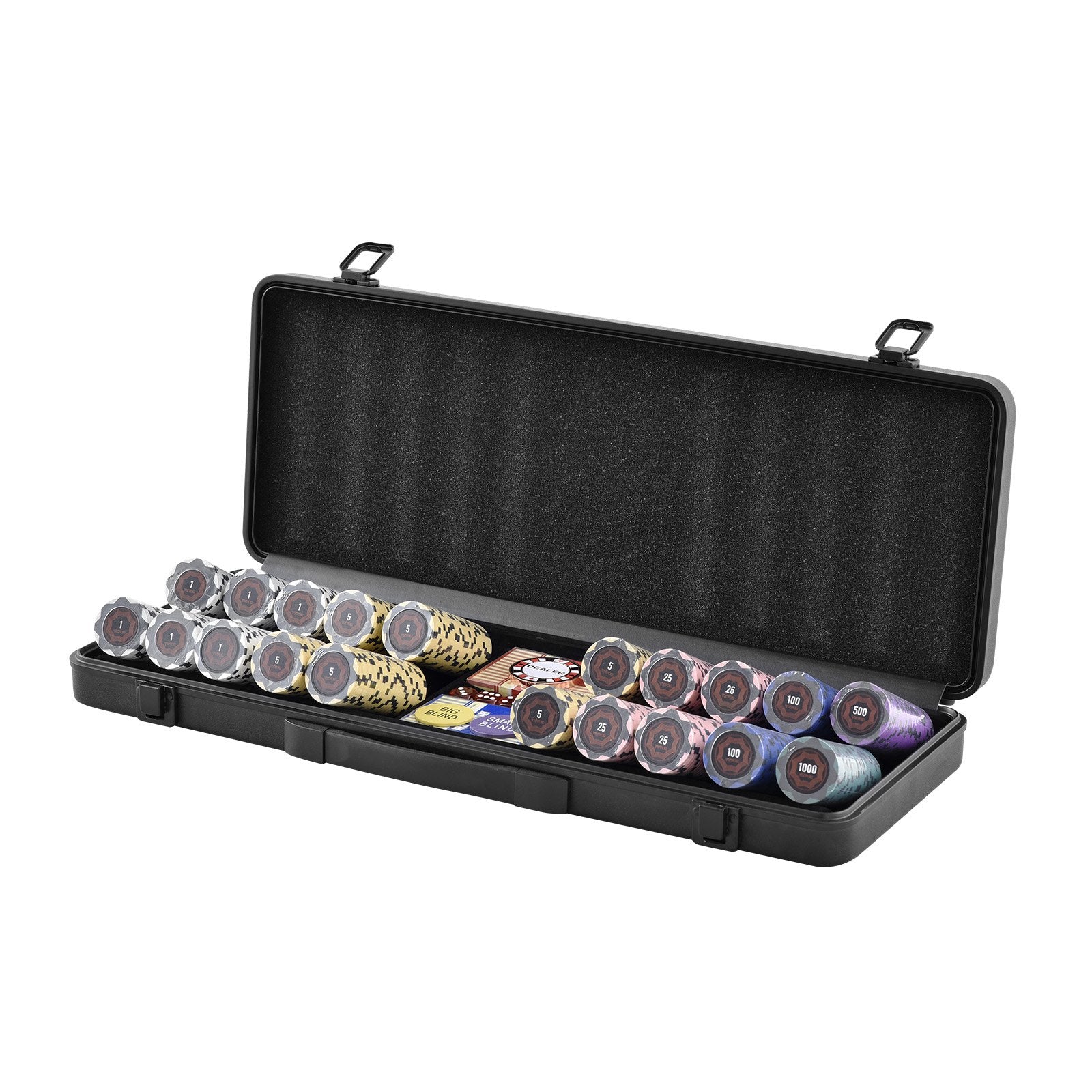 Card Games: VEVOR Poker Chip Set, 500-Piece Poker Set, Complete Poker Playing Game Set with Carrying  Case, Heavyweight 14 Gram Casino Clay Chips, Cards, Buttons and Dices, for Texas Hold'em, Blackjack, Gambling