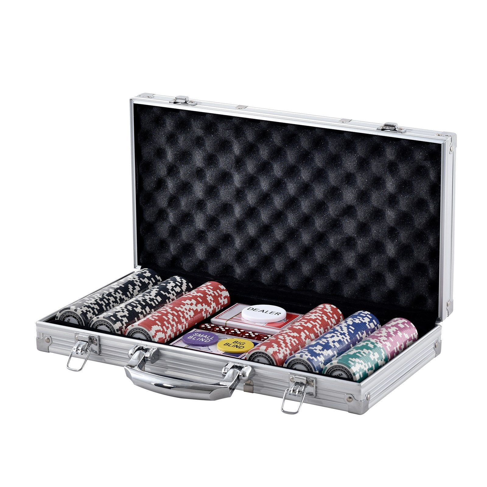 Card Games: VEVOR Poker Chip Set, 300-Piece Poker Set, Complete Poker Playing Game Set with Aluminum Carrying  Case, 11.5 Gram Casino Chips, Cards, Buttons and Dices, for Texas Hold'em, Blackjack, Gambling