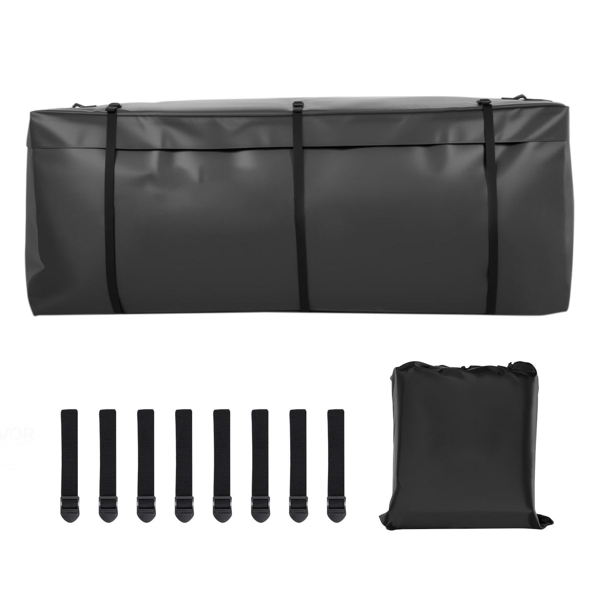 Hitch Cargo Carrier Bag, Waterproof 840D PVC, 152 x 60.7 x 61 cm (20 Cubic Feet), Heavy Duty Cargo Bag for Truck Bed Storage with 8 Reinforced Straps, Suitable for Car SUV Vans Hitch Basket