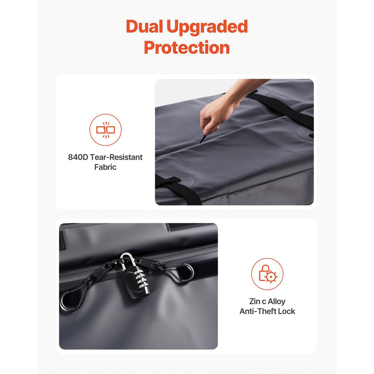 Hitch Cargo Carrier Bag, Waterproof 840D PVC, 152 x 61 x 77.8 cm (25 Cubic Feet), Heavy Duty Cargo Bag for Truck Bed Storage with Reinforced Straps, Suitable for Car SUV Vans Hitch Basket