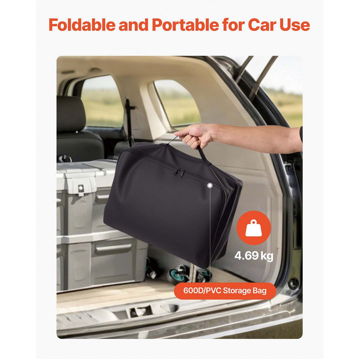 Hitch Cargo Carrier Bag, Waterproof 840D PVC, 152 x 61 x 77.8 cm (25 Cubic Feet), Heavy Duty Cargo Bag for Truck Bed Storage with Reinforced Straps, Suitable for Car SUV Vans Hitch Basket