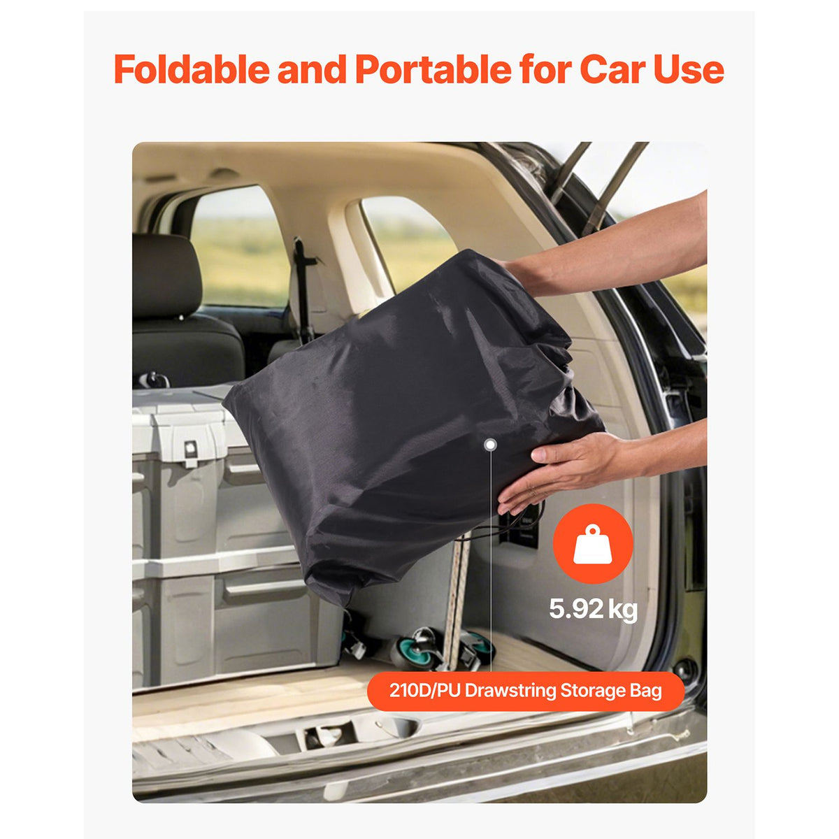 Truck Bed Cargo Bag, Waterproof 840D PVC, 130 x 102 x 55.5 cm (26 Cu. ft), Heavy Duty Cargo Bag for Truck Bed with Bungee Cords, Net and Carabiners, Fits a Variety of SUV & Pickup Trucks