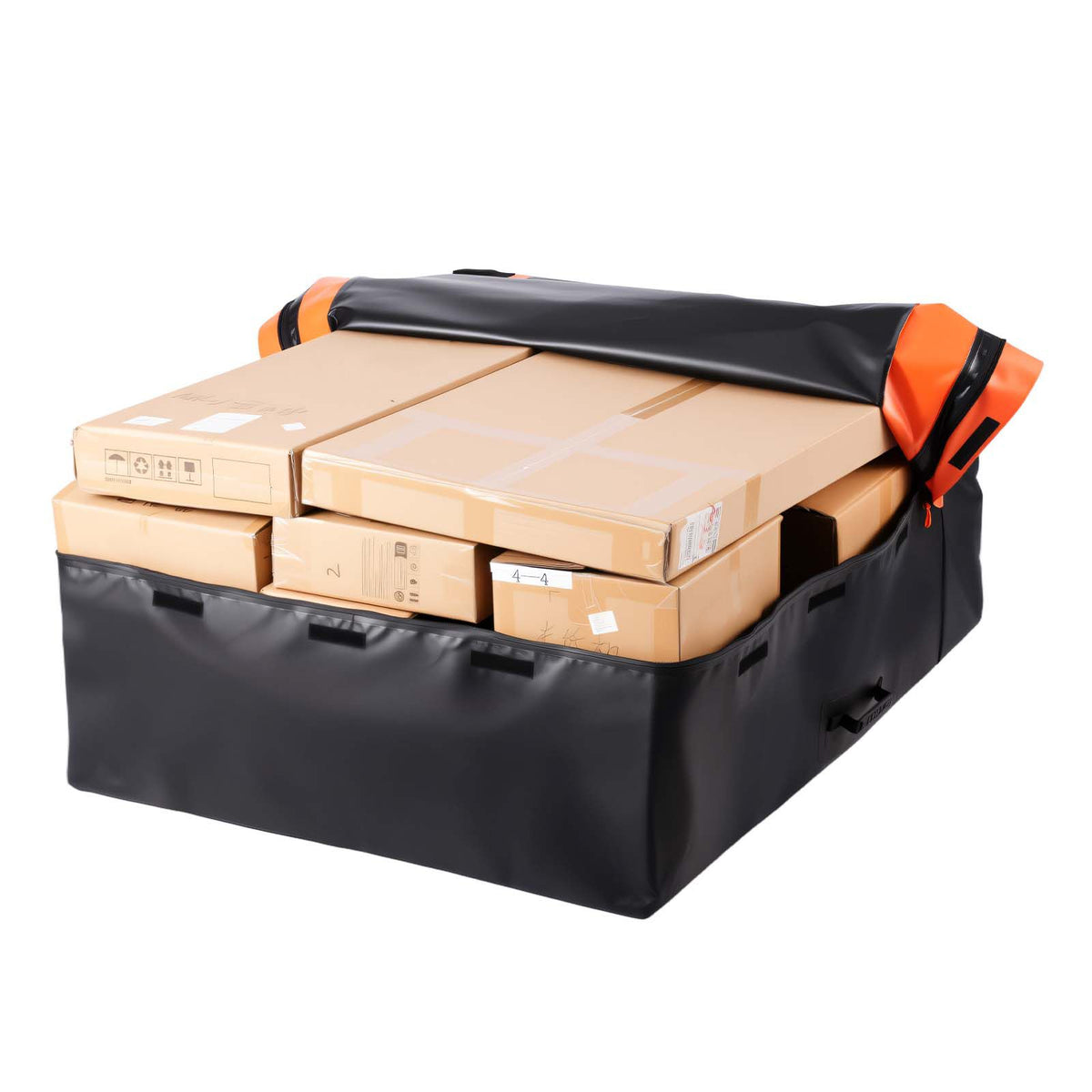 Truck Bed Cargo Bag, Waterproof 840D PVC, 130 x 102 x 55.5 cm (26 Cu. ft), Heavy Duty Cargo Bag for Truck Bed with Bungee Cords, Net and Carabiners, Fits a Variety of SUV & Pickup Trucks