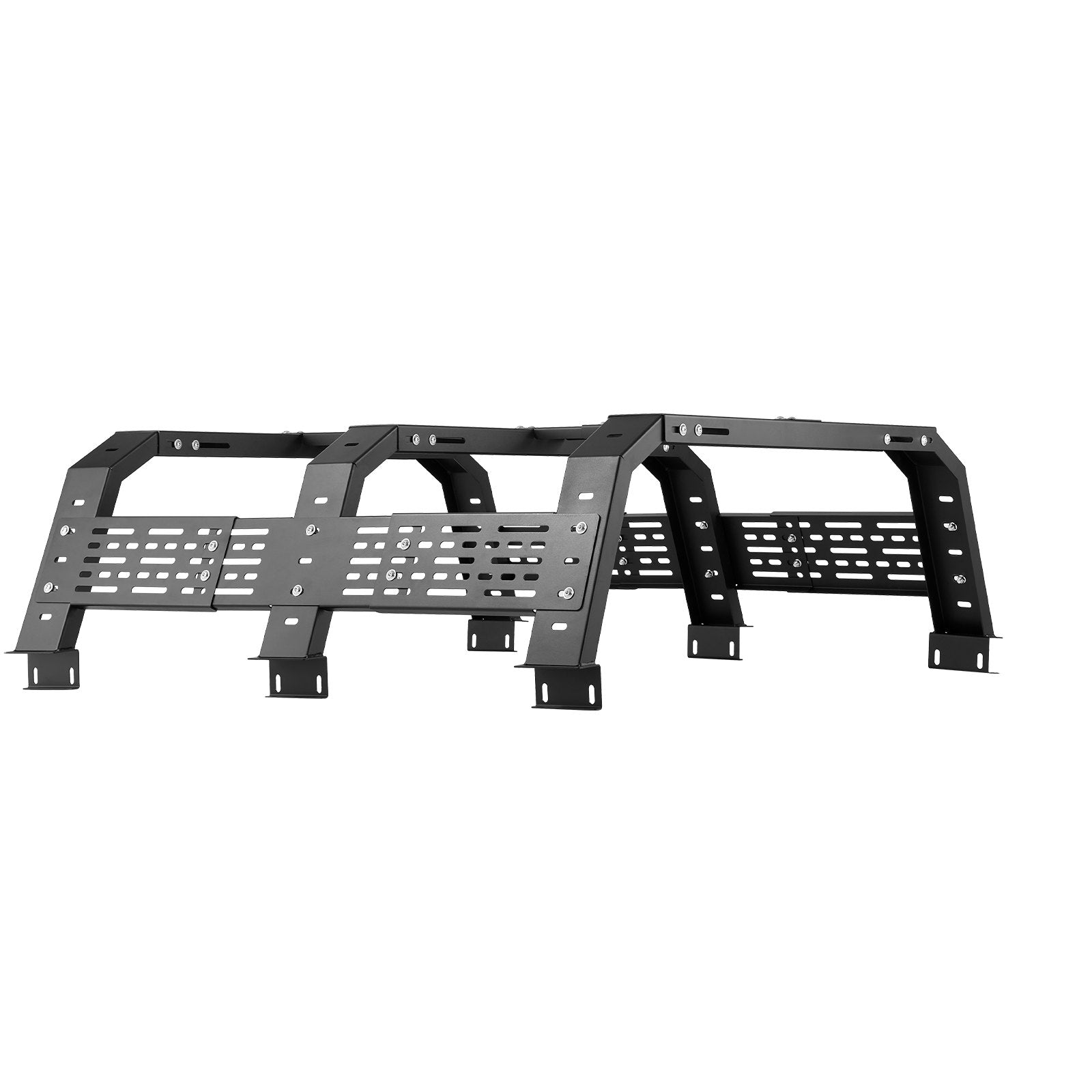 Overland Truck Bed Rack, 125-172.5 cm Width, Adjustable Overland Bed Cargo Rack with Sidebar, 408.2 kg Static Load Capacity, Heavy Duty Steel, for Mid-Size Trucks, Fit Tacoma / Gladiator JT