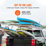 Kitchen & Bathroom DIY: VEVOR Truck Rack, 363lbs Capacity, 19-34in Adjustable Height, Aluminum Ladder Rack for Truck with 8 Non-Drilling C-clamps, Heavy Duty Truck Bed Rack Two-Bar Set for Kayak, Surfboard, Lumber, Ladder