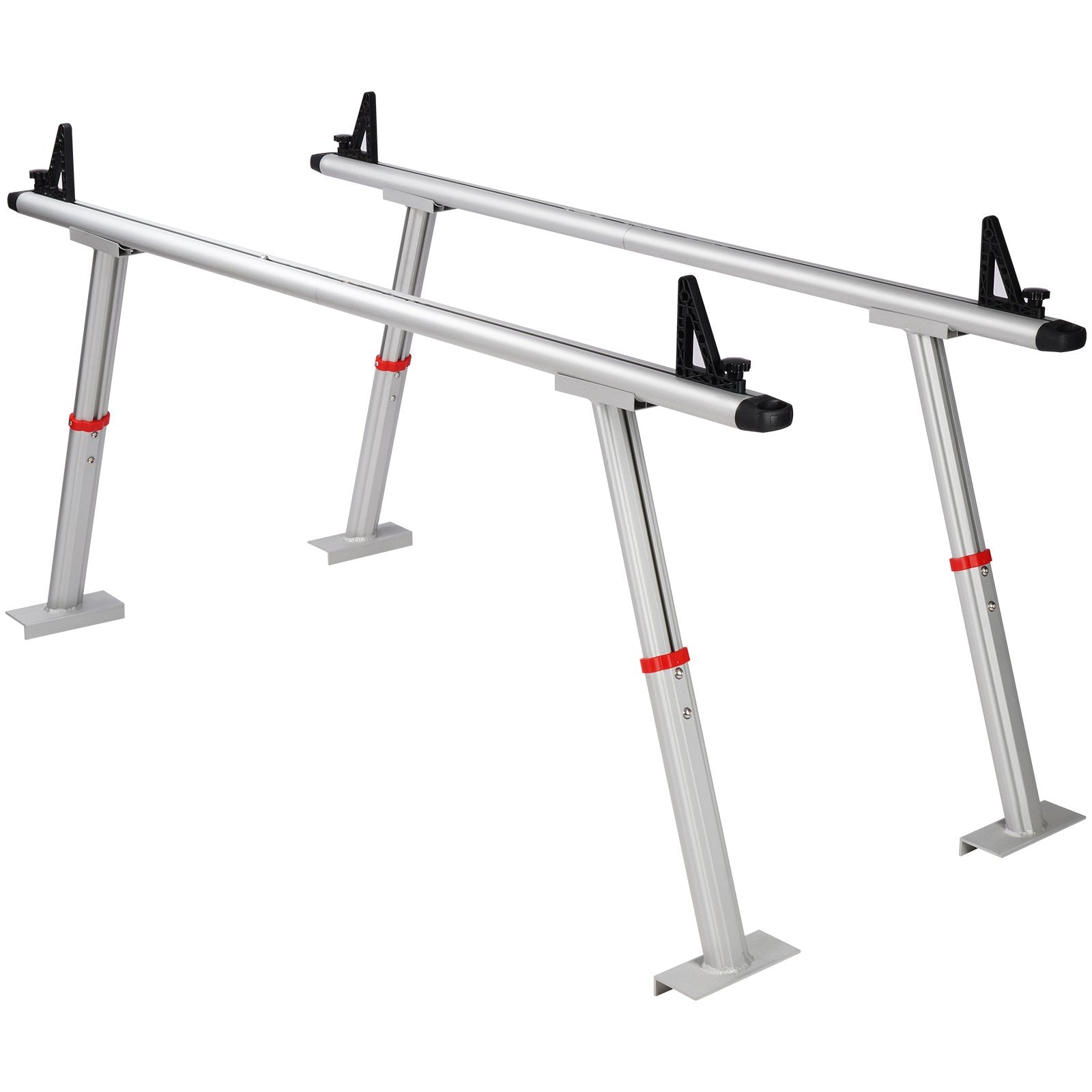 Truck Rack, 363lbs Capacity, 19-34in Adjustable Height, Aluminum Ladder Rack for Truck with 8 Non-Drilling C-clamps, Heavy Duty Truck Bed Rack Two-Bar Set for Kayak, Surfboard, Lumber, Ladder