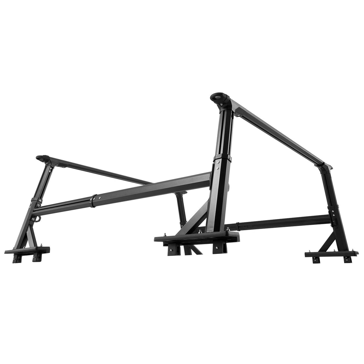 Truck Ladder Rack, 53.3-80.01 cm Height, Adjustable Non-Drilling Aluminum Cargo Rack with Sidebar, 362.9 kg Static Capacity, Ideal for Canoes, Surfboards, Ladders, Lumber, Tents & Large cargo