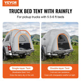 Bath Mats & Rugs: VEVOR Truck Bed Tent, 5.5'-6' Pickup Truck Tent with Rain Layer and Carry Bag, Waterproof PU2000mm Double Layer Truck Tent for Camping, Accommodate 2-3 Person, for Camping Traveling Outdoor Activities