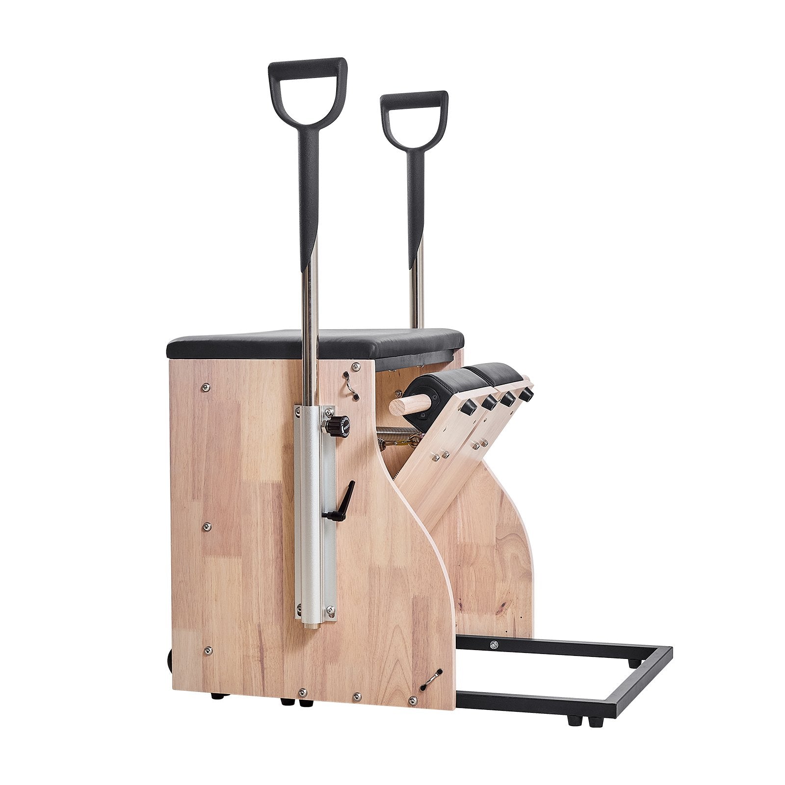 Exercise Bikes: VEVOR Pilates Chair, Split-Pedal Stability Combo Chairs with Handles, Rubber Wood Frame Yoga Fitness Trainer, Exercise Reformer, Pilates Resistance-Workout Equipment, for Home Gym Studio Workout
