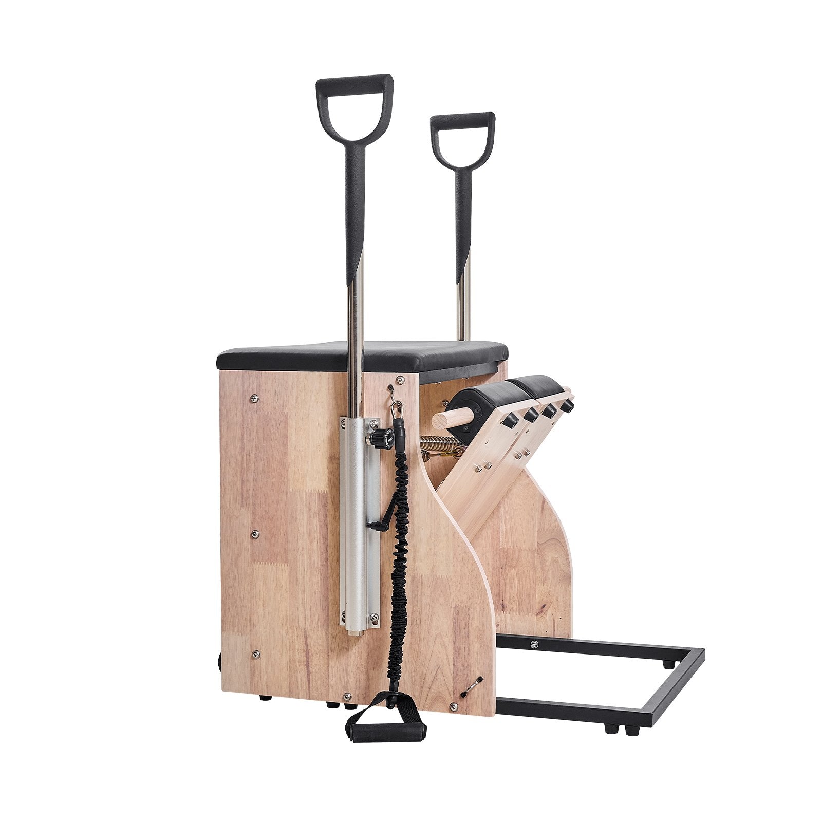 Exercise Bikes: VEVOR Pilates Chair, Split-Pedal Stability Combo Chairs with Handles, Rubber Wood Frame Yoga Fitness Trainer, Exercise Reformer, Pilates Resistance-Workout Equipment, for Home Gym Studio Workout