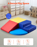 Outdoor Play Equipment: VEVOR Climbing Toys, 4-Piece Set, Foam Climbing Toys for Toddlers 6 Months to 3 Years Old, PU Leather Climbing Blocks, Indoor Climb and Crawl Activity Playset for Crawling & Sliding, Easy to Clean