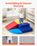 Outdoor Play Equipment: VEVOR Climbing Toys, 4-Piece Set, Foam Climbing Toys for Toddlers 6 Months to 3 Years Old, PU Leather Climbing Blocks, Indoor Climb and Crawl Activity Playset for Crawling & Sliding, Easy to Clean