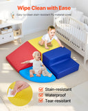 Outdoor Play Equipment: VEVOR Climbing Toys, 4-Piece Set, Foam Climbing Toys for Toddlers 6 Months to 3 Years Old, PU Leather Climbing Blocks, Indoor Climb and Crawl Activity Playset for Crawling & Sliding, Easy to Clean