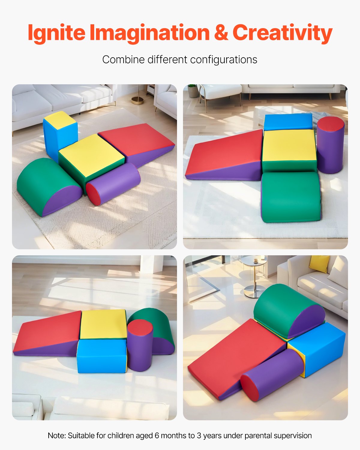Ball Pits & Play Pens: VEVOR Climbing Toys 5 Piece Foam Climbing Blocks for Toddlers and Preschoolers