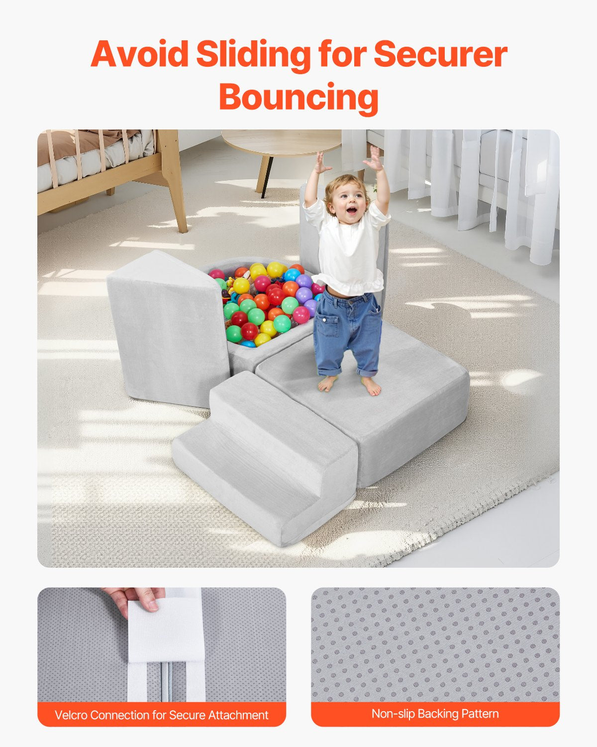 Outdoor Play Equipment: VEVOR Climbing Toys, 5-Piece Set, Foam Climbing Blocks for Toddlers 6 Months to 3 Years, Baby Climbing Blocks with Ball Pit (Balls Not Included), Indoor Climb and Crawl Activity Playset for Crawling
