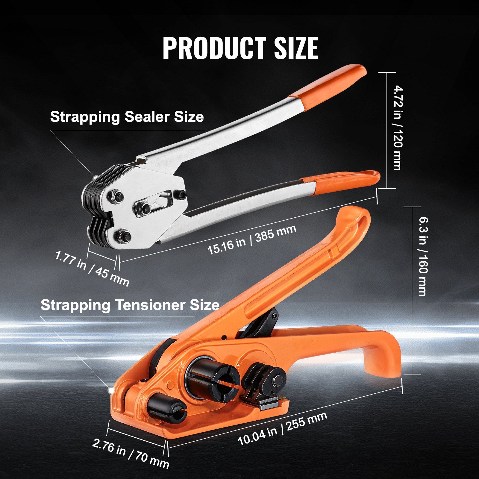 Automotive Repair & Speciality Tools: VEVOR Banding Strapping Kit with Strapping Tensioner Tool, Banding Sealer Tool, 100 m Length PP Band, 100 Metal Seals, Pallet Packaging Strapping Banding Kit, Banding Packaging Strapping for Packing
