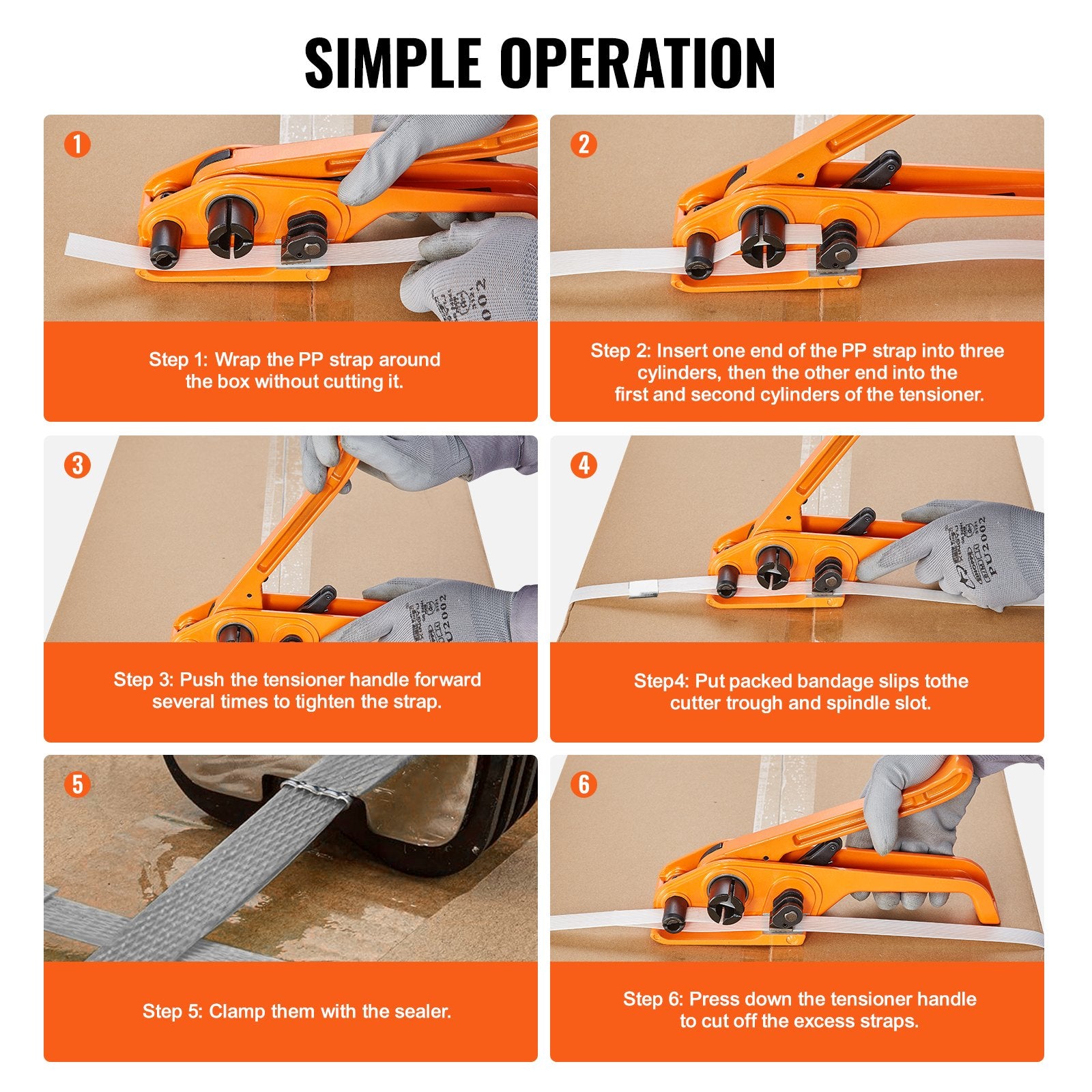 Automotive Repair & Speciality Tools: VEVOR Banding Strapping Kit with Strapping Tensioner Tool, Banding Sealer Tool, 100 m Length PP Band, 100 Metal Seals, Pallet Packaging Strapping Banding Kit, Banding Packaging Strapping for Packing