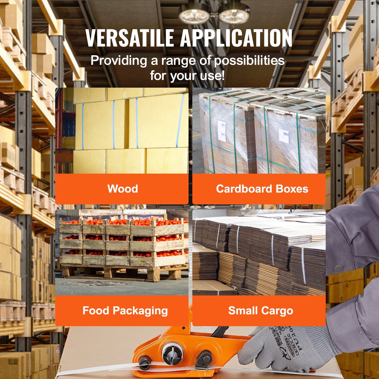 Automotive Repair & Speciality Tools: VEVOR Banding Strapping Kit with Strapping Tensioner Tool, Banding Sealer Tool, 100 m Length PP Band, 100 Metal Seals, Pallet Packaging Strapping Banding Kit, Banding Packaging Strapping for Packing