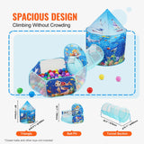 Outdoor Play Equipment: VEVOR 3 in 1 Kids Play Tent with Tunnel, Basketball Hoop for Boys, Girls, Babies and Toddlers, Indoor/Outdoor Pop Up Playhouse with Carrying Bag & Banding Straps Birthday Gifts, Blue Ocean