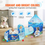 Outdoor Play Equipment: VEVOR 3 in 1 Kids Play Tent with Tunnel, Basketball Hoop for Boys, Girls, Babies and Toddlers, Indoor/Outdoor Pop Up Playhouse with Carrying Bag & Banding Straps Birthday Gifts, Blue Ocean