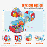 Outdoor Play Equipment: VEVOR 5 in 1 Kids Play Tent with Tunnel, Basketball Hoop for Boys, Girls, Babies and Toddlers, Indoor/Outdoor Pop Up Playhouse with Carrying Bag & Banding Straps Birthday Gifts, Red/Yellow/Blue