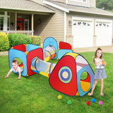 Outdoor Play Equipment: VEVOR 5 in 1 Kids Play Tent with Tunnel, Basketball Hoop for Boys, Girls, Babies and Toddlers, Indoor/Outdoor Pop Up Playhouse with Carrying Bag & Banding Straps Birthday Gifts, Red/Yellow/Blue