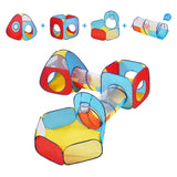 Outdoor Play Equipment: VEVOR 5 in 1 Kids Play Tent with Tunnel, Basketball Hoop for Boys, Girls, Babies and Toddlers, Indoor/Outdoor Pop Up Playhouse with Carrying Bag & Banding Straps Birthday Gifts, Red/Yellow/Blue