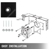 Fuel & Exhaust: VEVOR Industrial Ventilation Extractor Metal Axial Exhaust Commercial 12 inch Air Blower Fan 250MM opening exhaust fan 2800 RPM Low Noise Stable Running