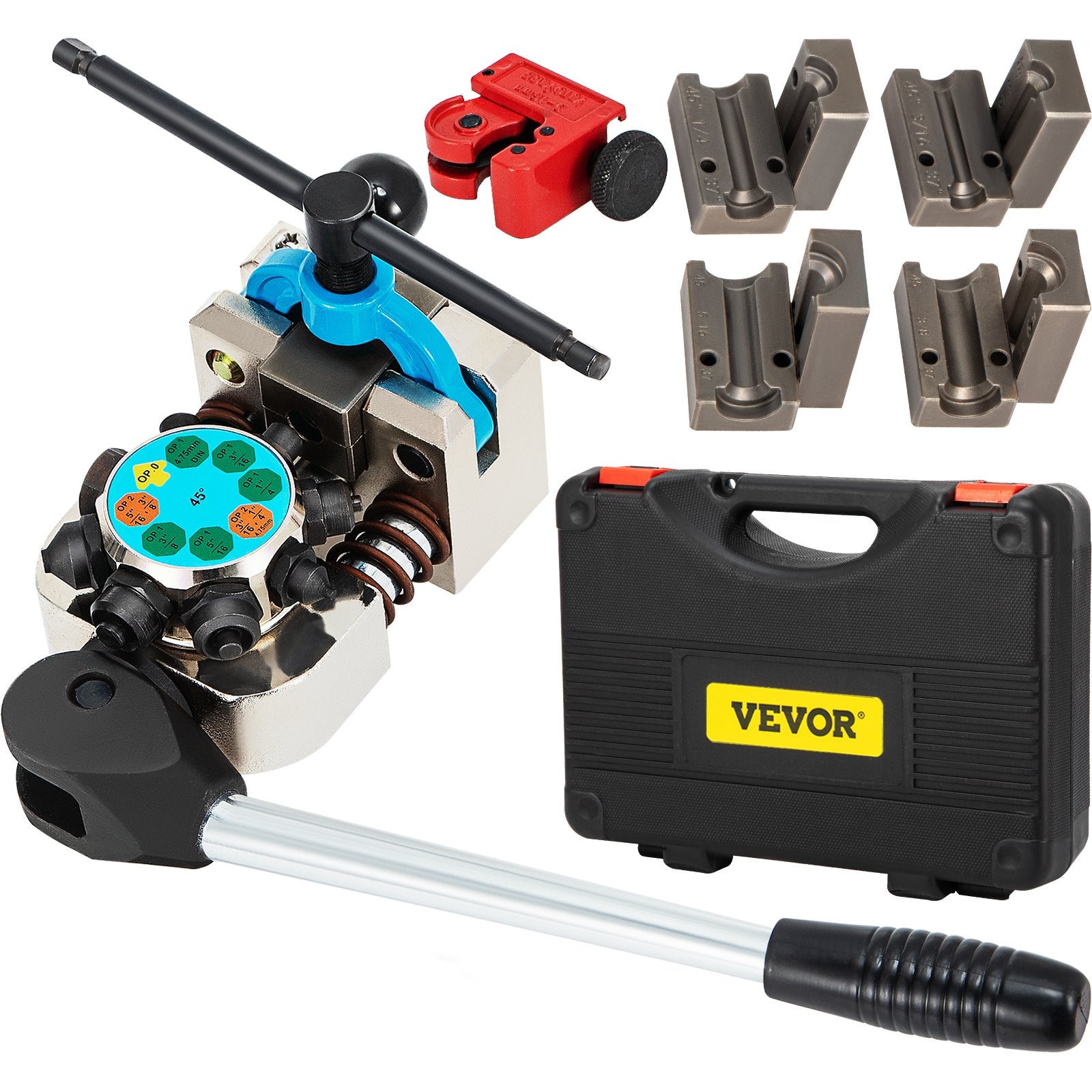Automotive Repair & Speciality Tools: VEVOR Brake Line Flaring Tool, 45 Degree Single, Double, and Bubble Flares for 3/16", 1/4", 5/16" and 3/8" Tube Size, Suitable for Soft Metal of Copper Lines
