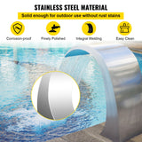 Swimming Pools: VEVOR Stainless Steel Pool Fountain 17.7 x 11.8 x 23.6 inches Pool Fountain Silver Pool Fountains for In Ground Pools Garden Outdoor Waterfalls Sheer Descent Pond Water Feature
