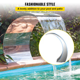 Swimming Pools: VEVOR Stainless Steel Pool Fountain 17.7 x 11.8 x 23.6 inches Pool Fountain Silver Pool Fountains for In Ground Pools Garden Outdoor Waterfalls Sheer Descent Pond Water Feature