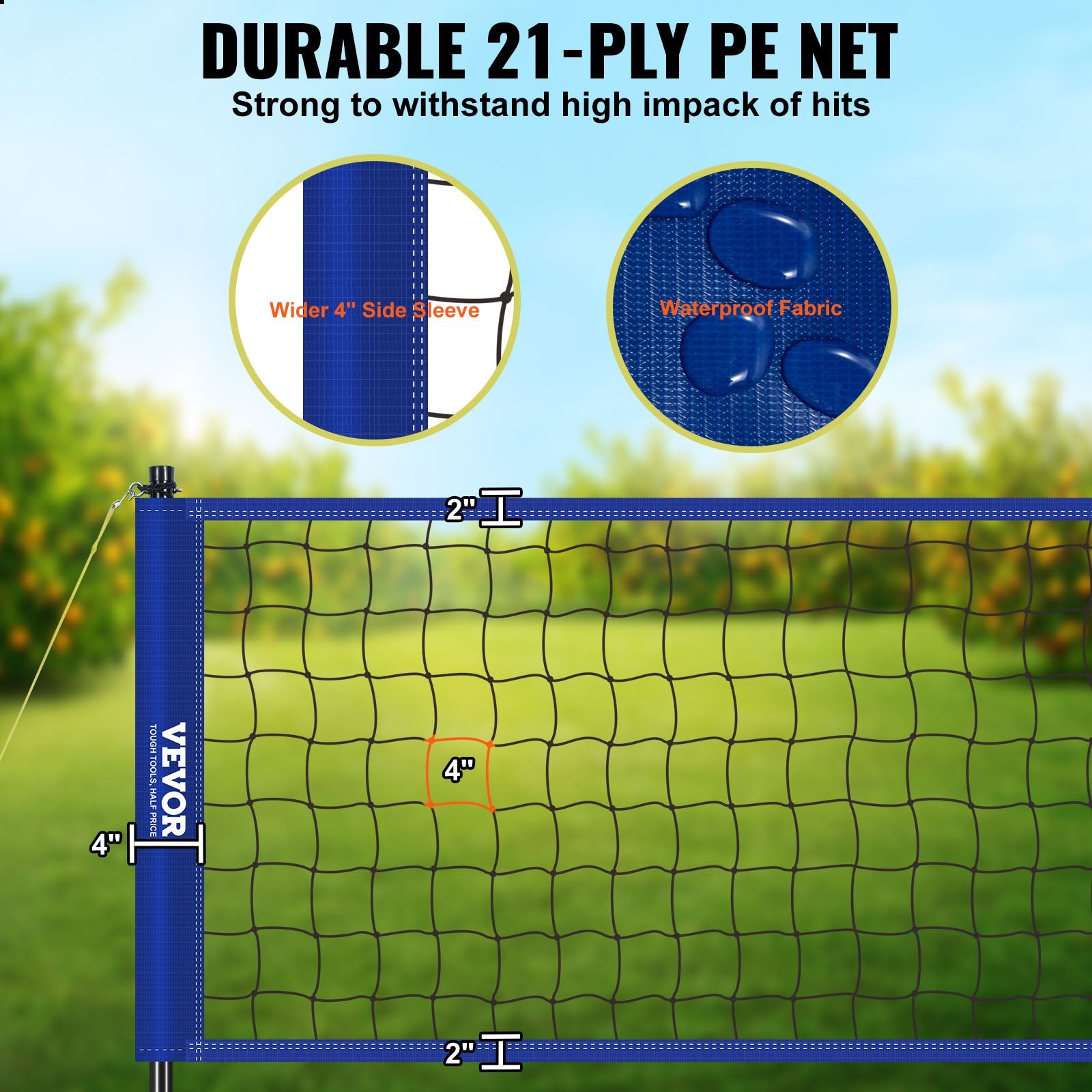 Basketball & Basketball Accessories: VEVOR Outdoor Portable Volleyball Net System, Adjustable Height Steel Poles, Professional Volleyball Set with PVC Volleyball, Pump, Carrying Bag, Heavy Duty Volleyball Net for Backyard, Beach, Lawn