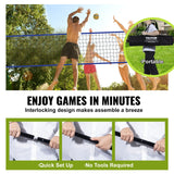 Basketball & Basketball Accessories: VEVOR Outdoor Portable Volleyball Net System, Adjustable Height Steel Poles, Professional Volleyball Set with PVC Volleyball, Pump, Carrying Bag, Heavy Duty Volleyball Net for Backyard, Beach, Lawn