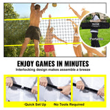 Basketball & Basketball Accessories: VEVOR Outdoor Portable Volleyball Net System, Adjustable Height Steel Poles, Professional Volleyball Set with PVC Volleyball, Pump, Carrying Bag, Heavy Duty Volleyball Net for Backyard, Beach, Lawn