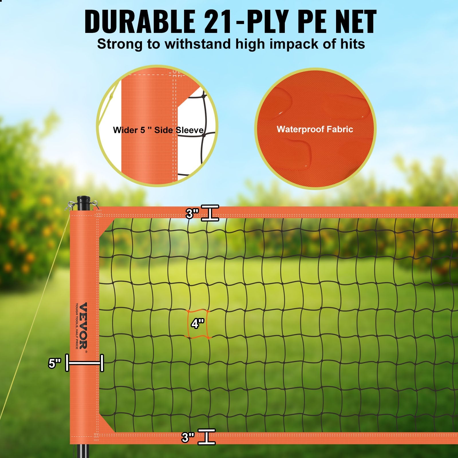 Basketball & Basketball Accessories: VEVOR Outdoor Portable Volleyball Net System, Adjustable Height Aluminum Poles, Professional Volleyball Set with PVC Volleyball, Pump, Carrying Bag, Heavy Duty Volleyball Net for Backyard, Beach, Lawn