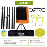 Basketball & Basketball Accessories: VEVOR Outdoor Portable Volleyball Net System, Adjustable Height Aluminum Poles, Professional Volleyball Set with PVC Volleyball, Pump, Carrying Bag, Heavy Duty Volleyball Net for Backyard, Beach, Lawn