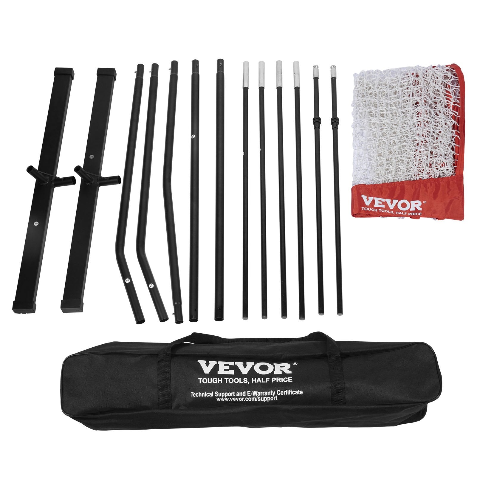 Basketball & Basketball Accessories: VEVOR Freestanding Volleyball Training Net for Indoor or Outdoor Use, Adjustable Height Portable Net System with Carrying Bag, Professional Volleyball Practice Trainer for Hitting or Serving Drills