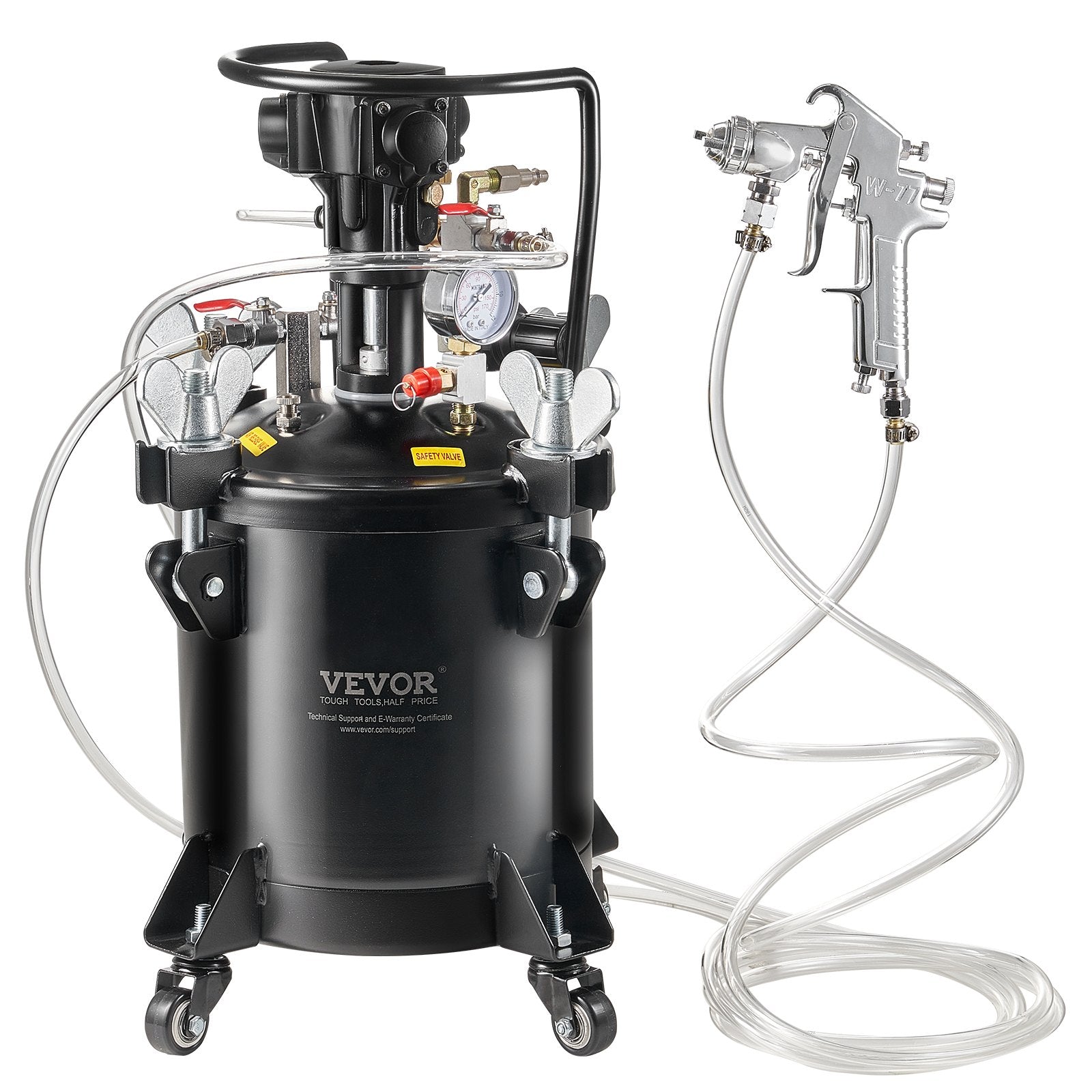Painting Tools: VEVOR Spray Paint Pressure Pot Tank 10 L/2.5 gal Fully Automatic Stirring 70 psi