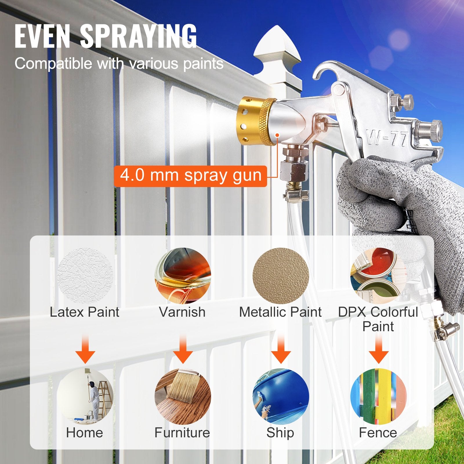 Painting Tools: VEVOR Spray Paint Pressure Pot Tank 30 L/7.5 gal Fully Automatic Stirring 70 psi