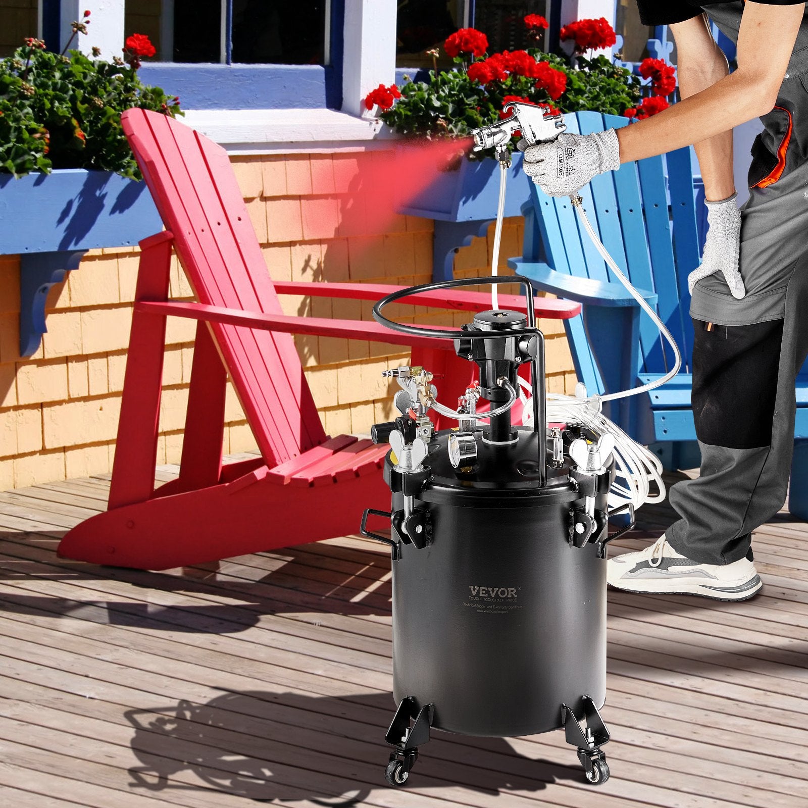 Painting Tools: VEVOR Spray Paint Pressure Pot Tank 30 L/7.5 gal Fully Automatic Stirring 70 psi
