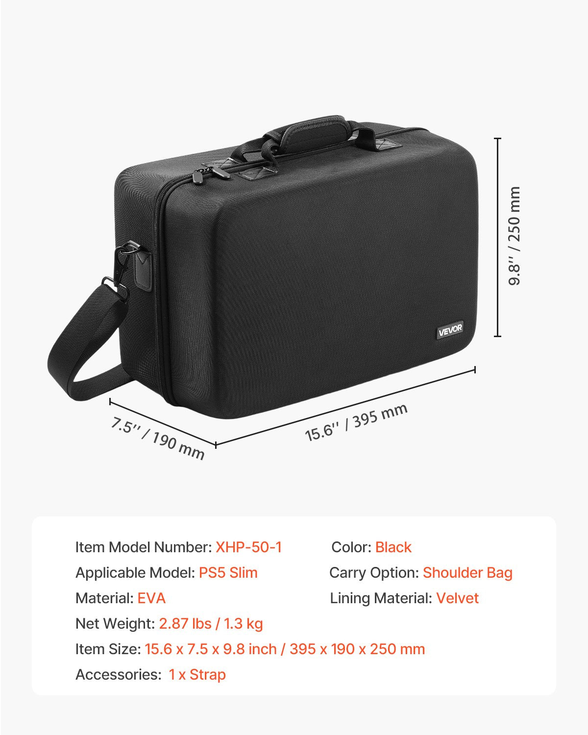 Cosmetic & Toiletry Bags: VEVOR PS5 Carrying Case Travel Bag for Playstation 5 Slim EVA Soft Lining