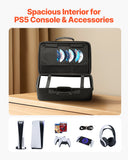 Cosmetic & Toiletry Bags: VEVOR PS5 Carrying Case Travel Bag for Playstation 5 Shockproof EVA Soft Lining