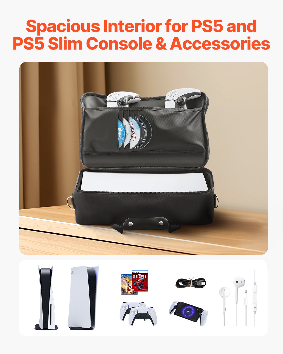 Suitcases: VEVOR PS5 Carrying Case Travel Bag for Playstation 5 PS5 Slim Waterproof Nylon