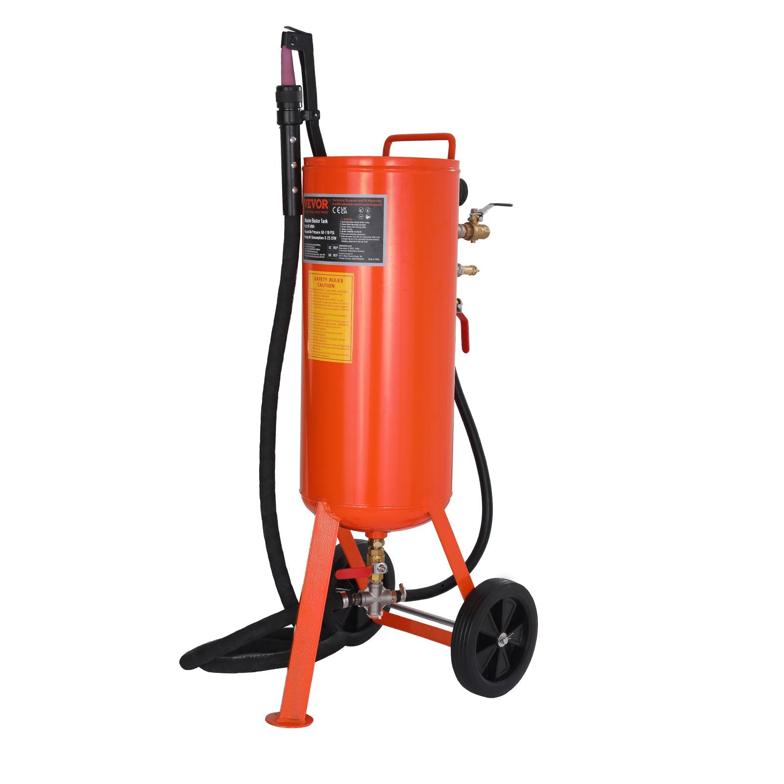 Gardening Tools: VEVOR 10 Gallon Heavy-Duty Sand Blaster, 60-110 PSI High Pressure Sandblaster, Portable Abrasive Blasting Tank, Air Sand Blasting Kit with 2 Ceramic Nozzles & 7.5ft Hose for Stain, Rust, Paint Removal