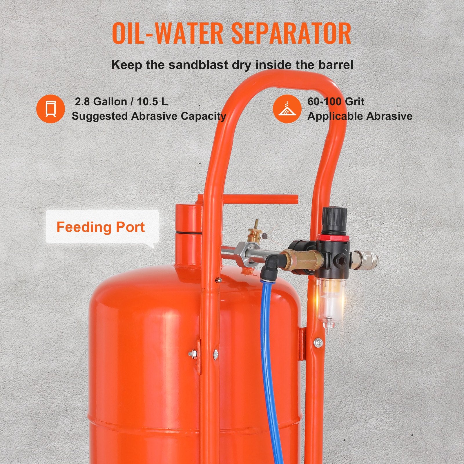Fountain & Ponds Accessories: VEVOR 5 Gallon Sand Blaster 60-110 PSI High Pressure Sandblaster with 4 Nozzles