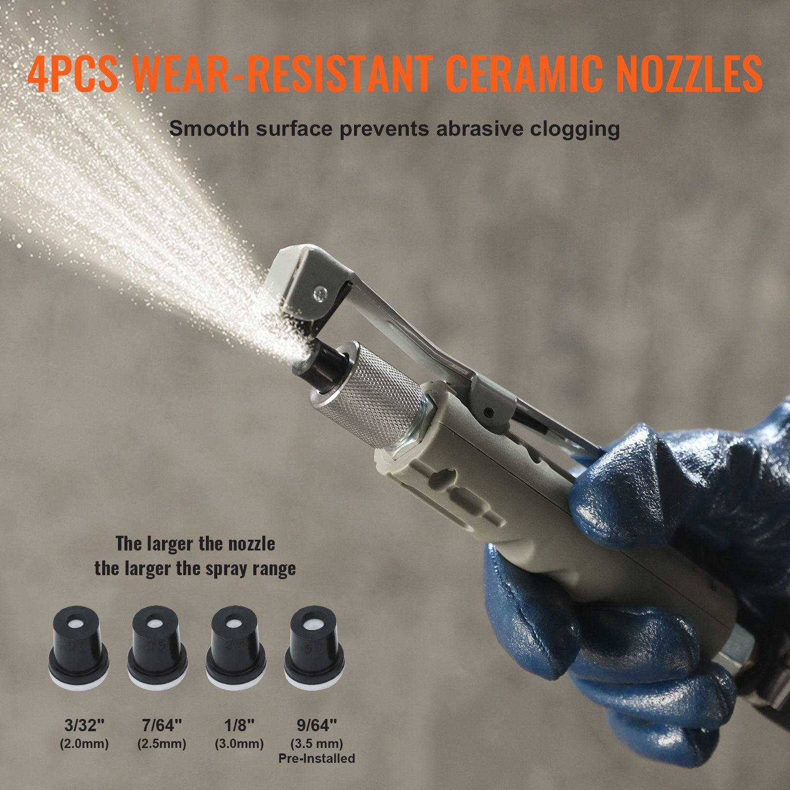 Fountain & Ponds Accessories: VEVOR 5 Gallon Sand Blaster 60-110 PSI High Pressure Sandblaster with 4 Nozzles