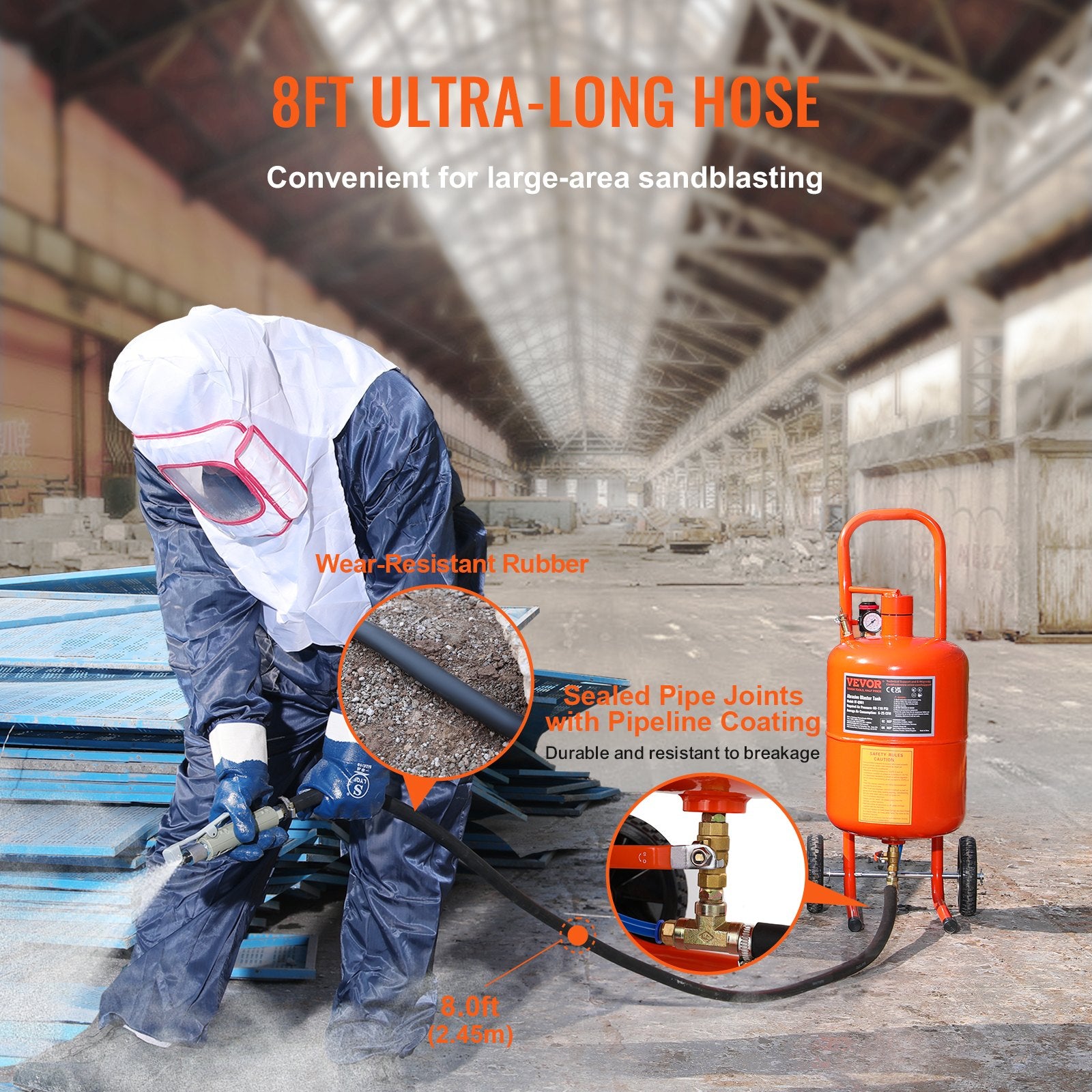 Fountain & Ponds Accessories: VEVOR 5 Gallon Sand Blaster 60-110 PSI High Pressure Sandblaster with 4 Nozzles
